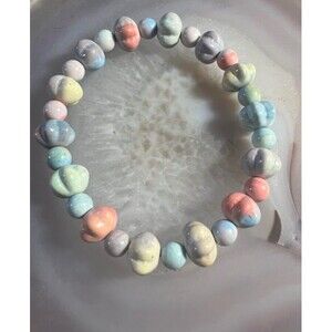 Rainbow Stone Beaded Stretch Bracelet